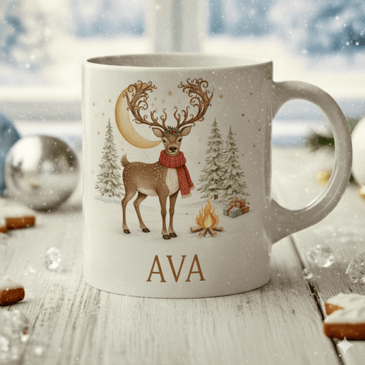 Personlig julmugg – Vinterren – mugg med namn