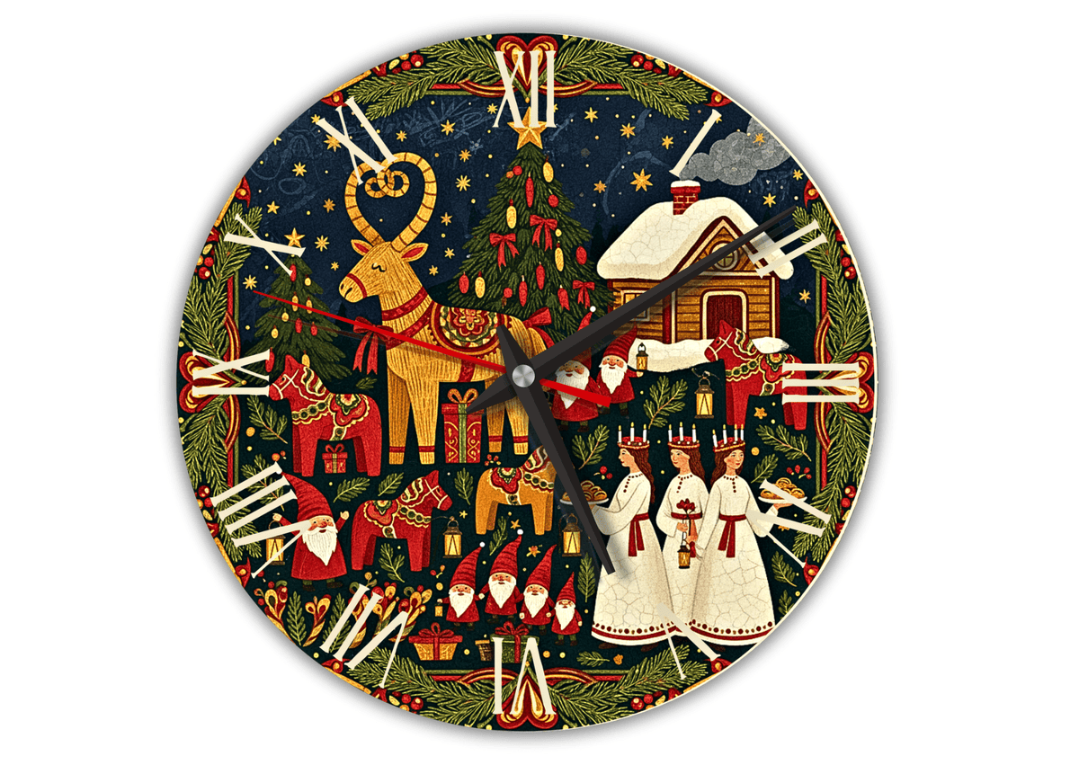 Nostalgische Weihnacht – lautlose Wanduhr