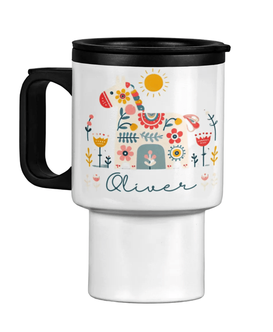 Personalisierter Thermobecher mit Dalapferd