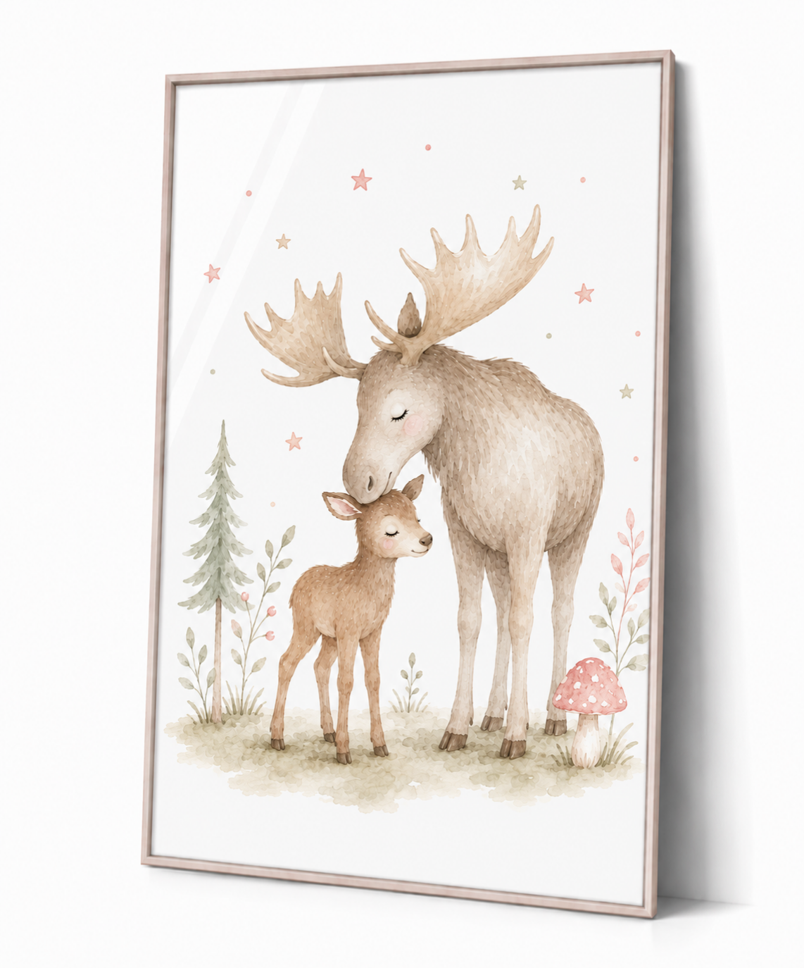 Elch Kinderposter – Aquarellbild für das Kinderzimmer