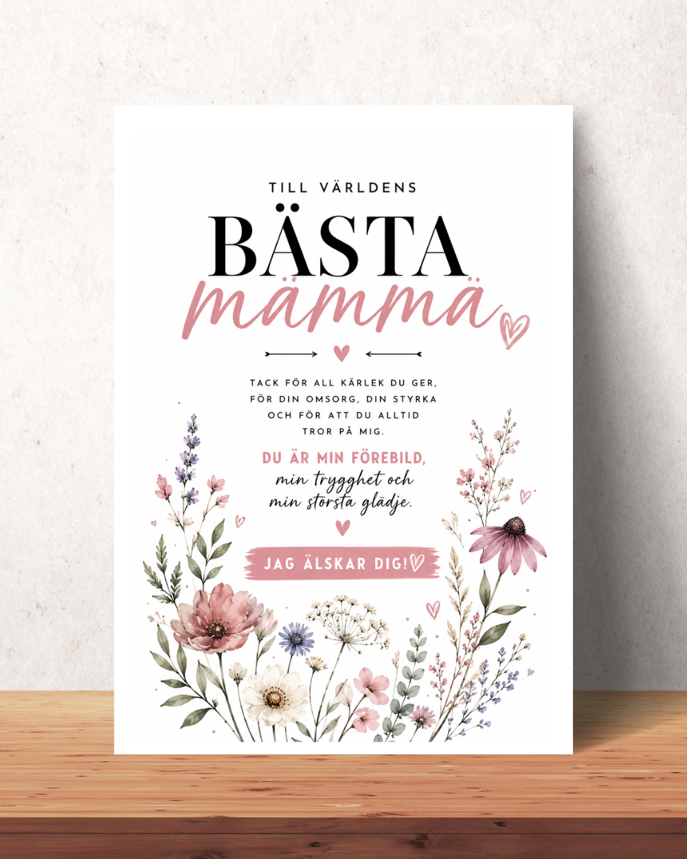 Personalisiertes Muttertagsposter – Wildblumen