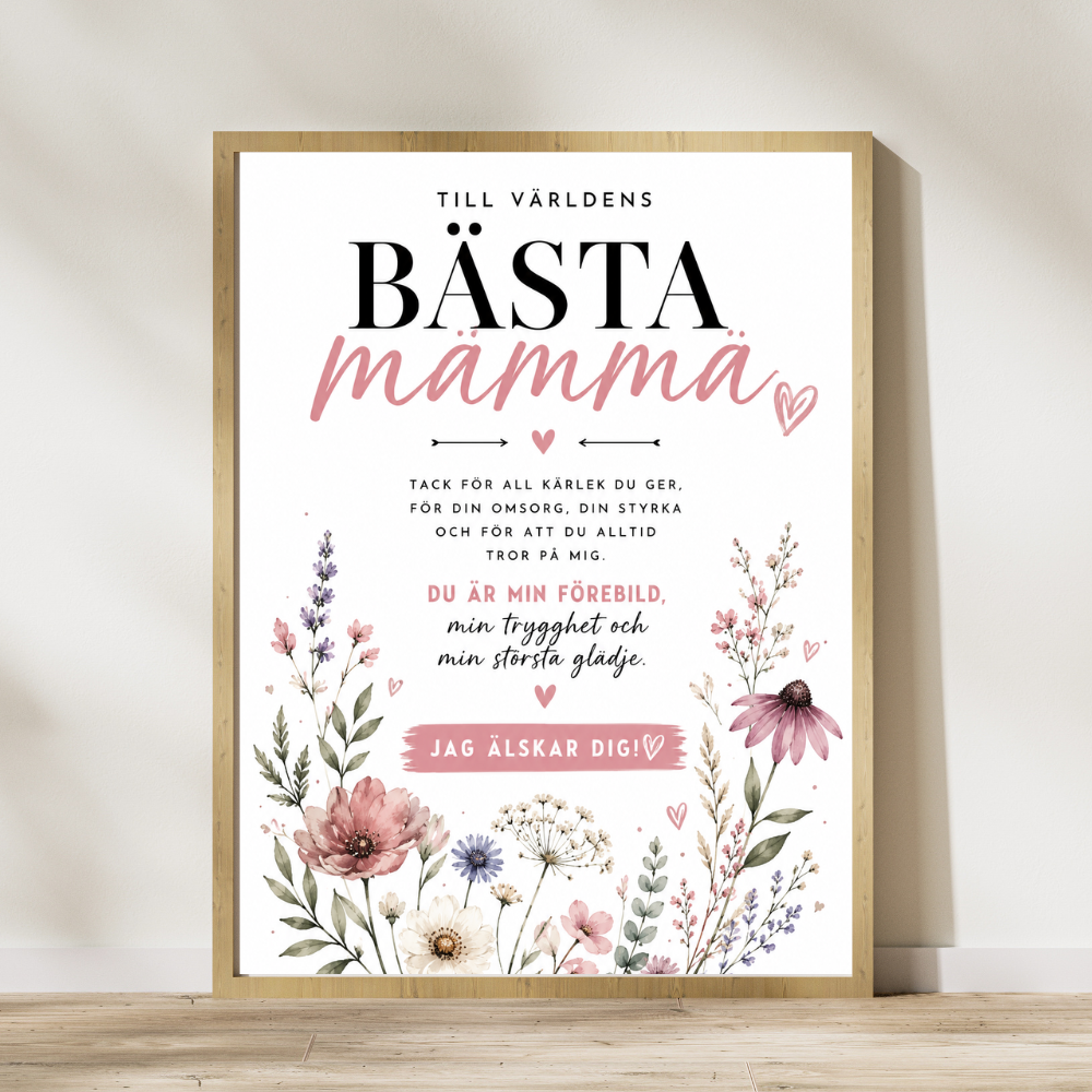 Personalisiertes Muttertagsposter – Wildblumen