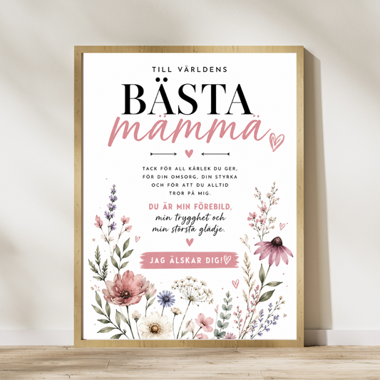 Personlig Mors dag-affisch – Vilda blommor
