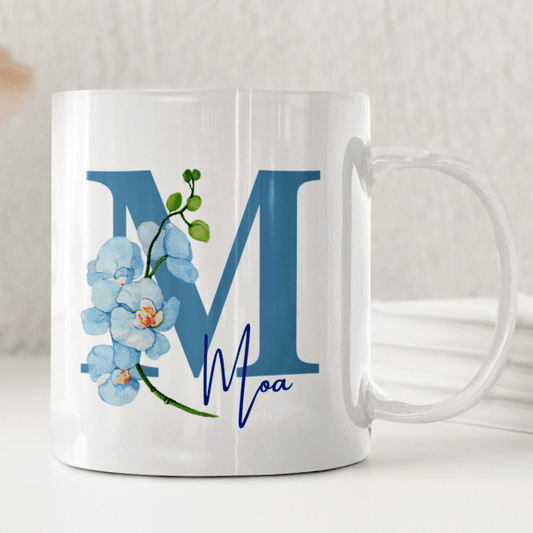 Personlig mugg – Orkidé – mugg med namn