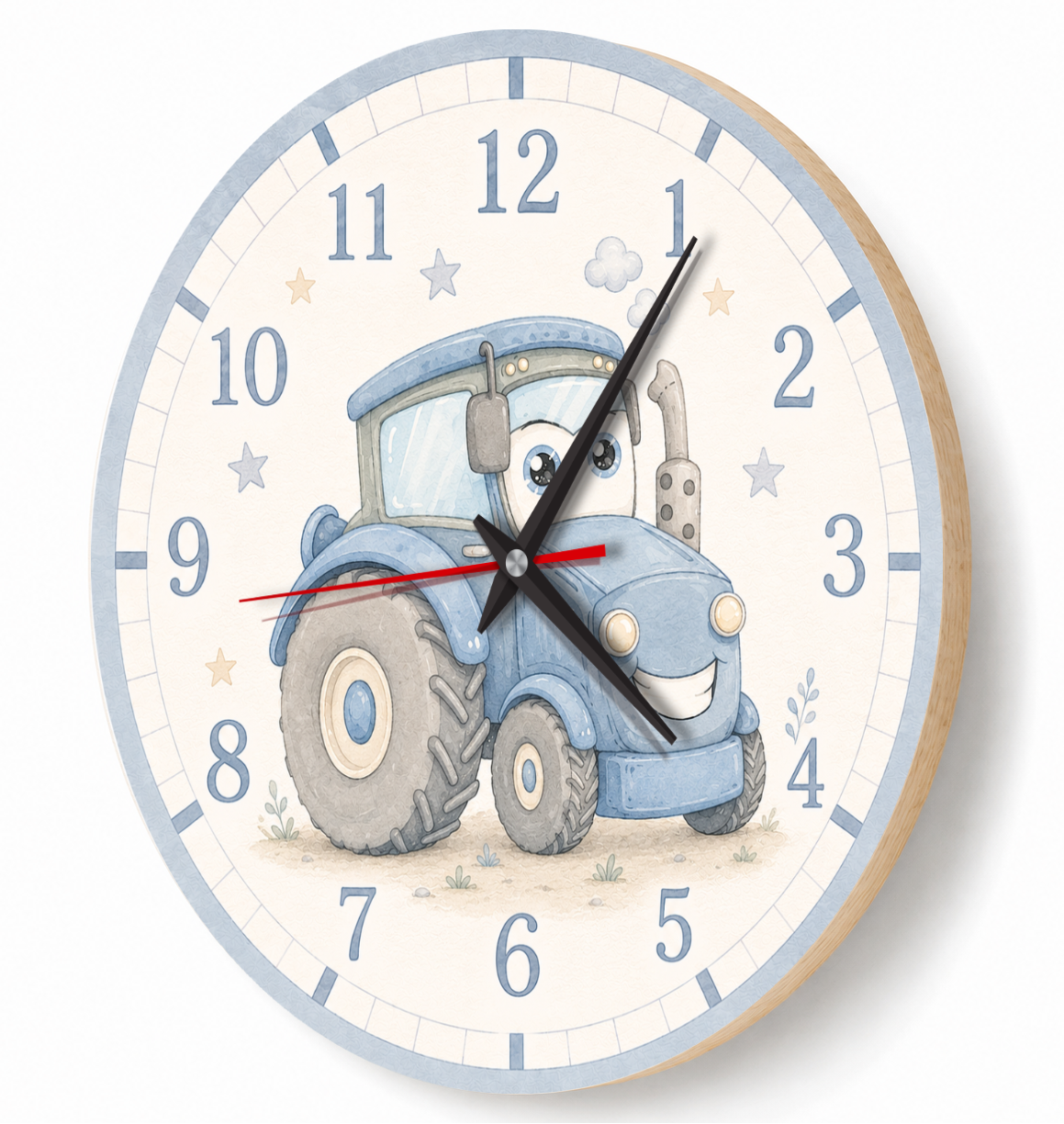 Kinderwanduhr mit Traktor – lautlos