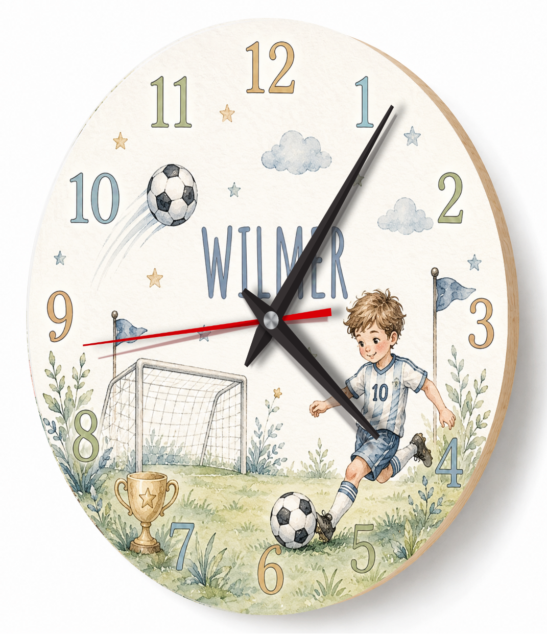Fußball-Wanduhr für das Kinderzimmer – lautlos