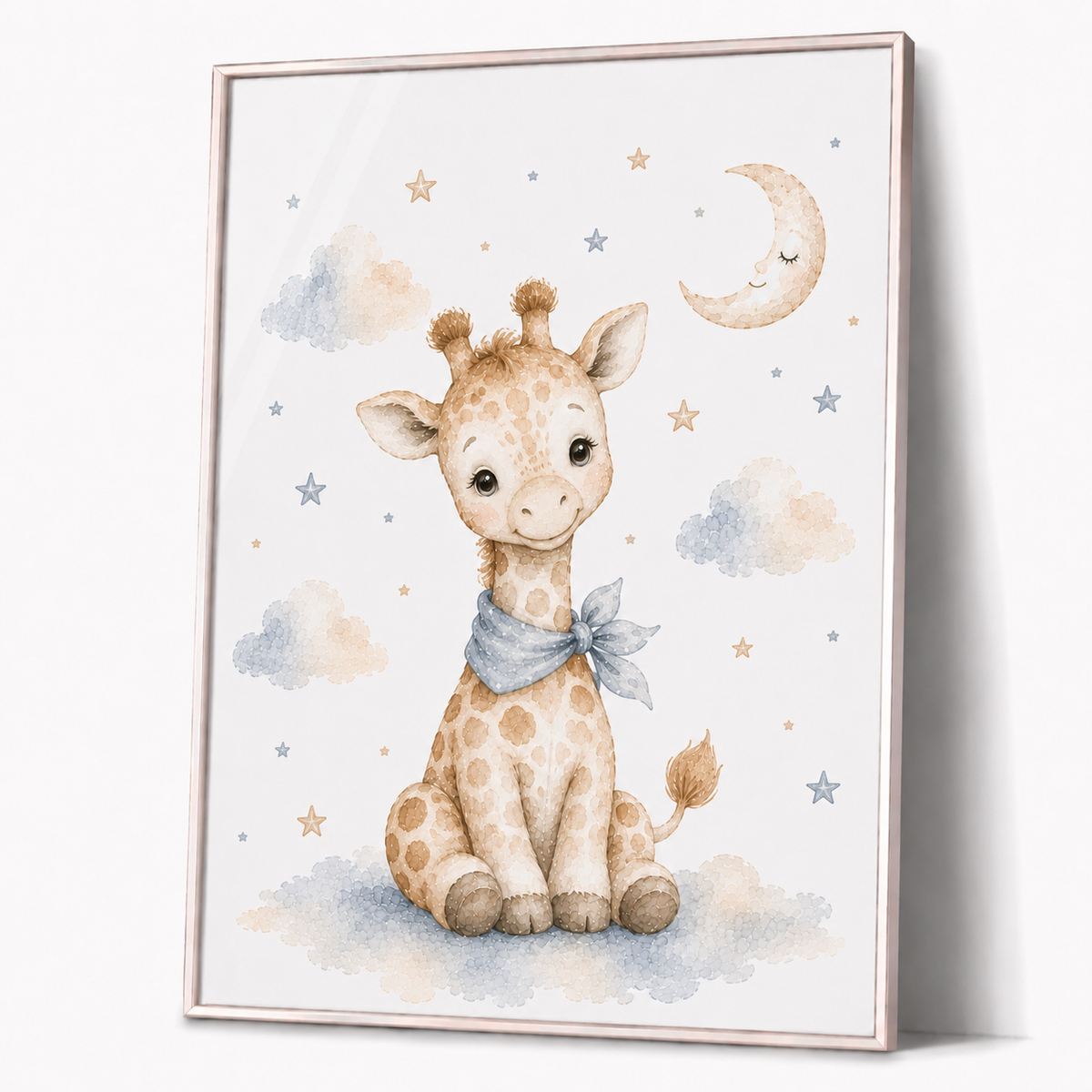 Wilde Tiere Kinderposter – Aquarell-Kinderbild mit Giraffe, Löwe oder Zebra