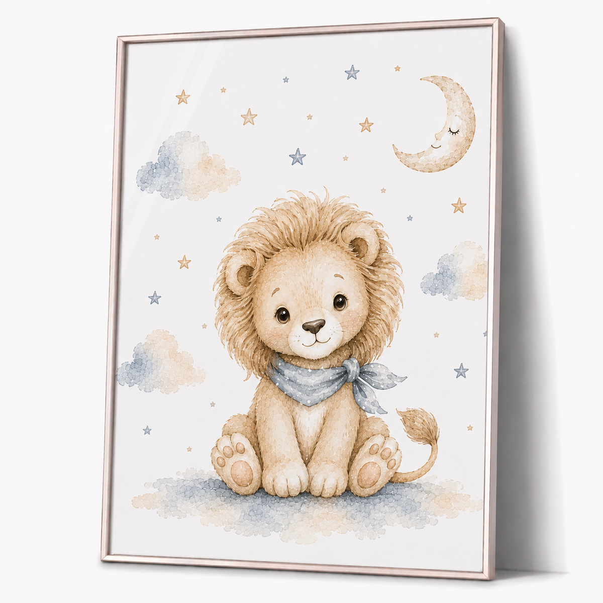 Wilde Tiere Kinderposter – Aquarell-Kinderbild mit Giraffe, Löwe oder Zebra