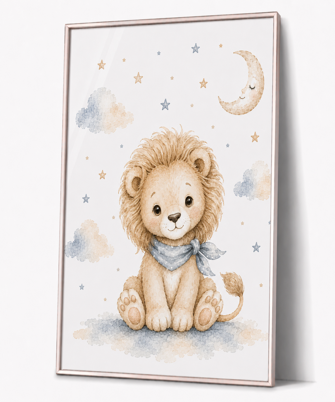 Wilde Tiere Kinderposter – Aquarellbild mit Giraffe, Löwe oder Zebra