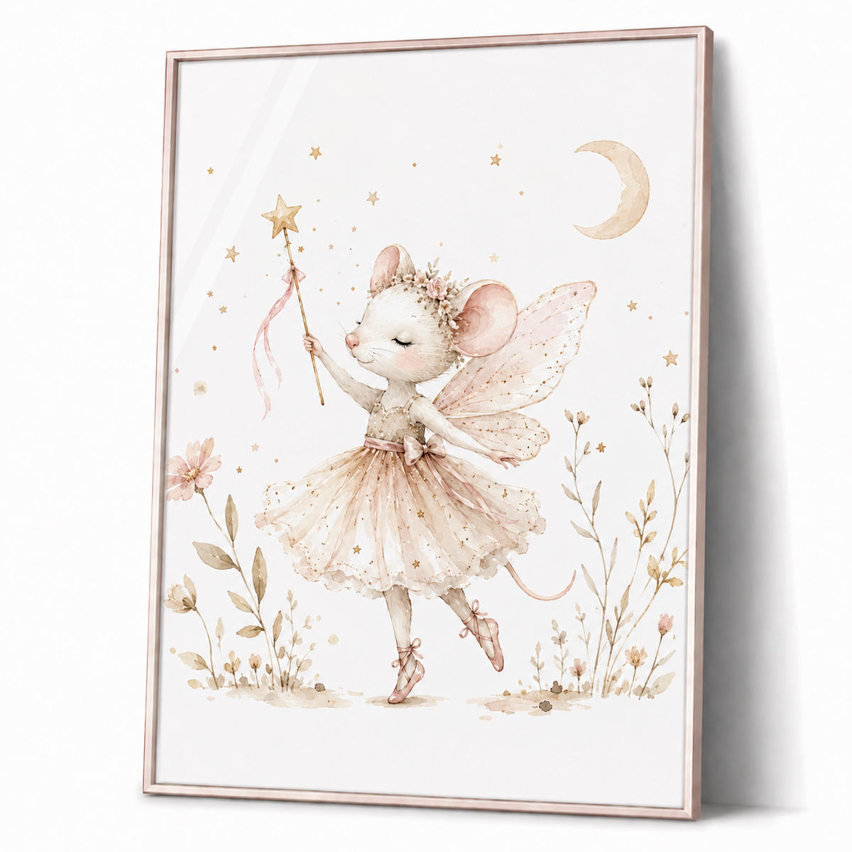 Mäusefee Kinderposter – Aquarell-Kinderbild fürs Mädchenzimmer