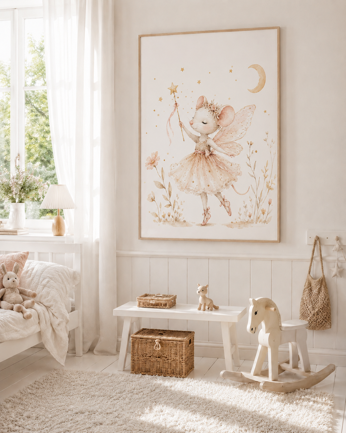 Mäusefee Kinderposter – Aquarell-Kinderbild fürs Mädchenzimmer