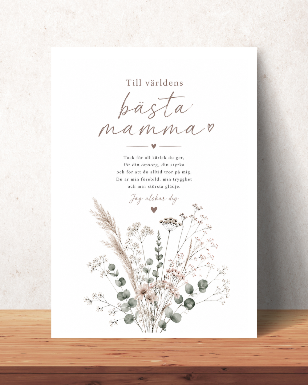 Personalisiertes Muttertagsposter – Blumenherz
