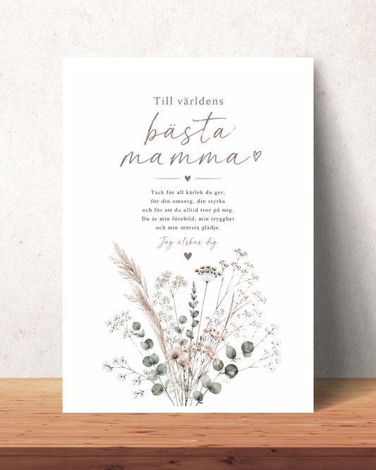 Personalisiertes Muttertagsposter – Blumenherz