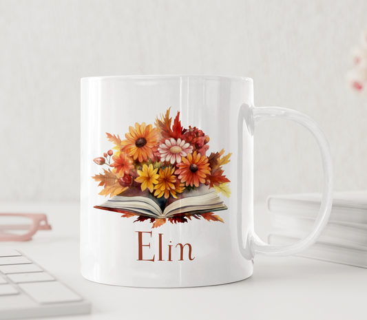 Personlig lärarmugg – Blommor ur bok – present till lärare