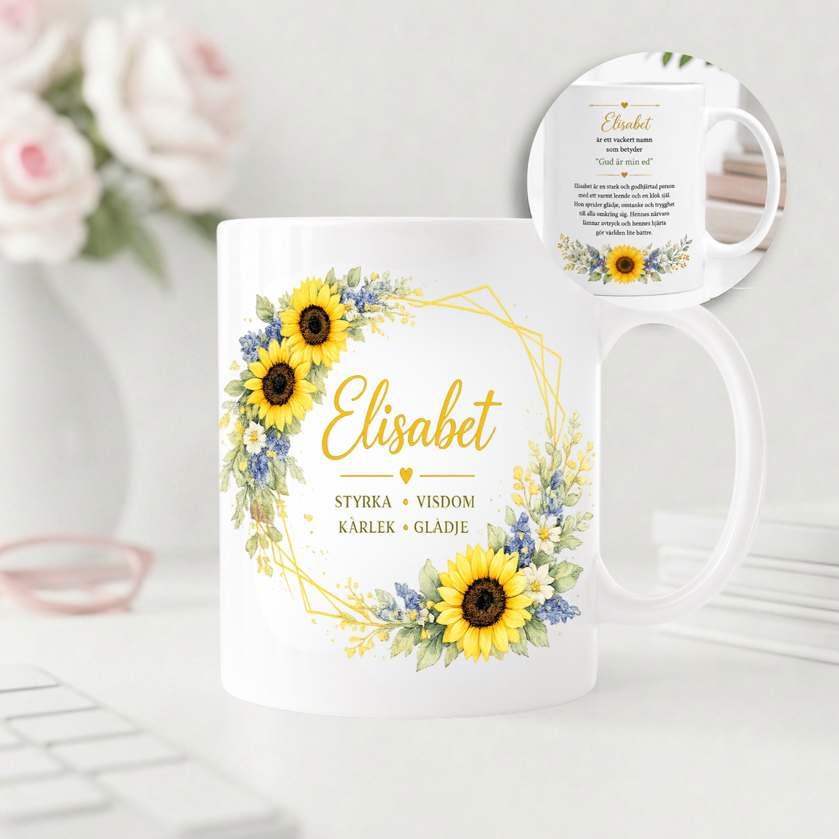 Personalisierte Namenstasse Sonnenblume – Was bedeutet dein Name