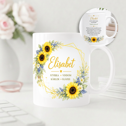Personalisierte Namenstasse Sonnenblume – Was bedeutet dein Name