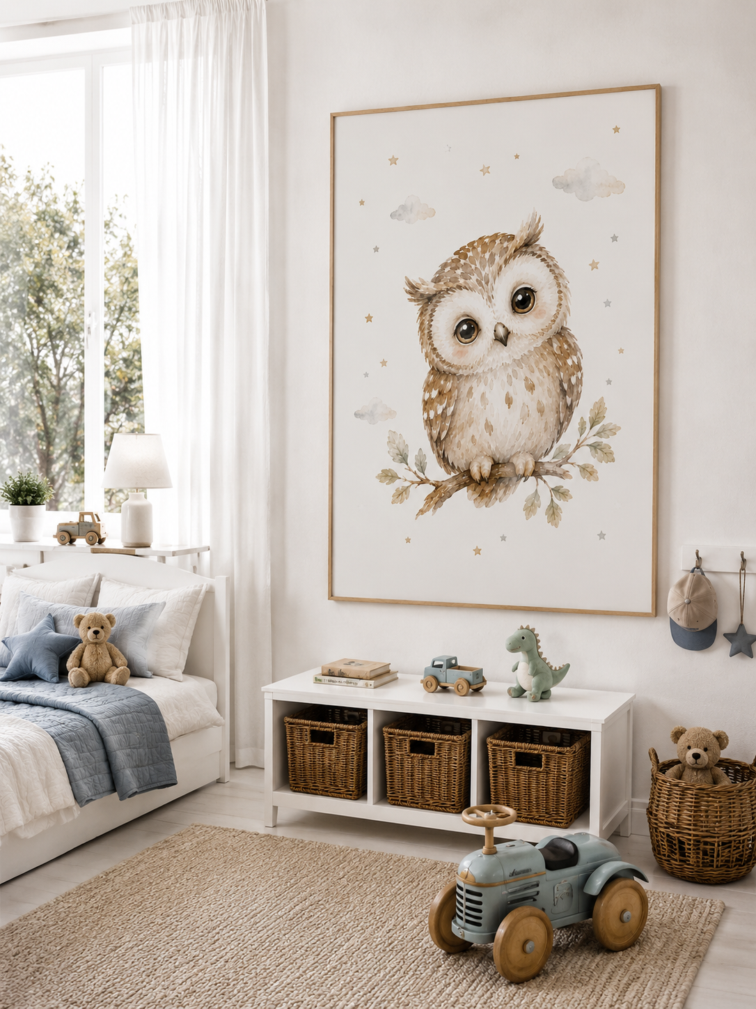 Eule Kinderposter – Aquarell-Kinderbild fürs Kinderzimmer