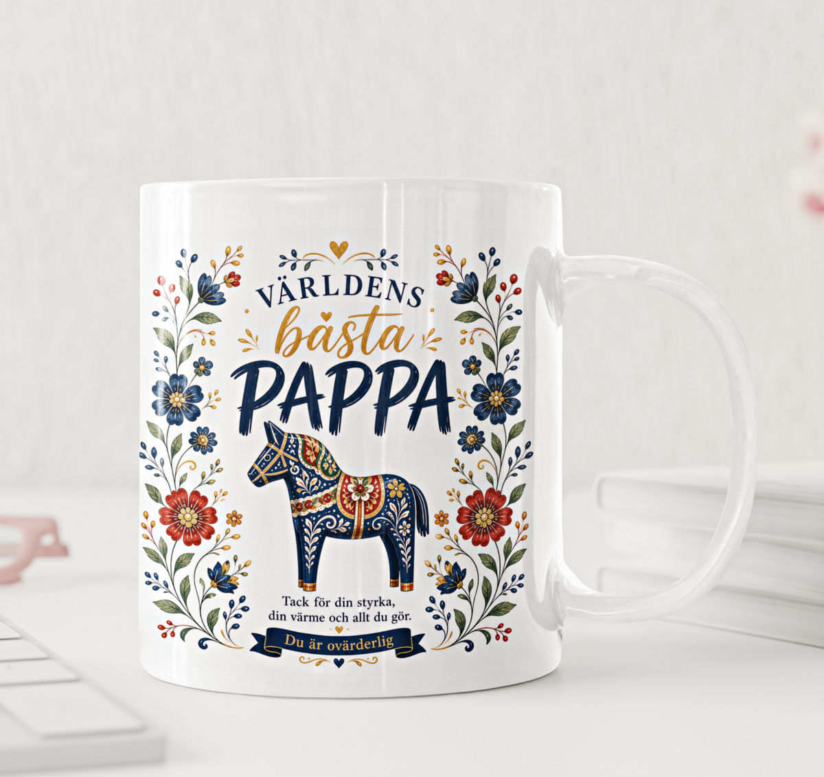 Personalisierte Tasse – Beste Mama oder bester Papa der Welt – Dalapferd