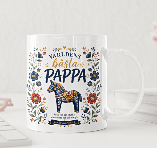 Personlig mugg – Världens bästa mamma eller pappa – Dalahäst
