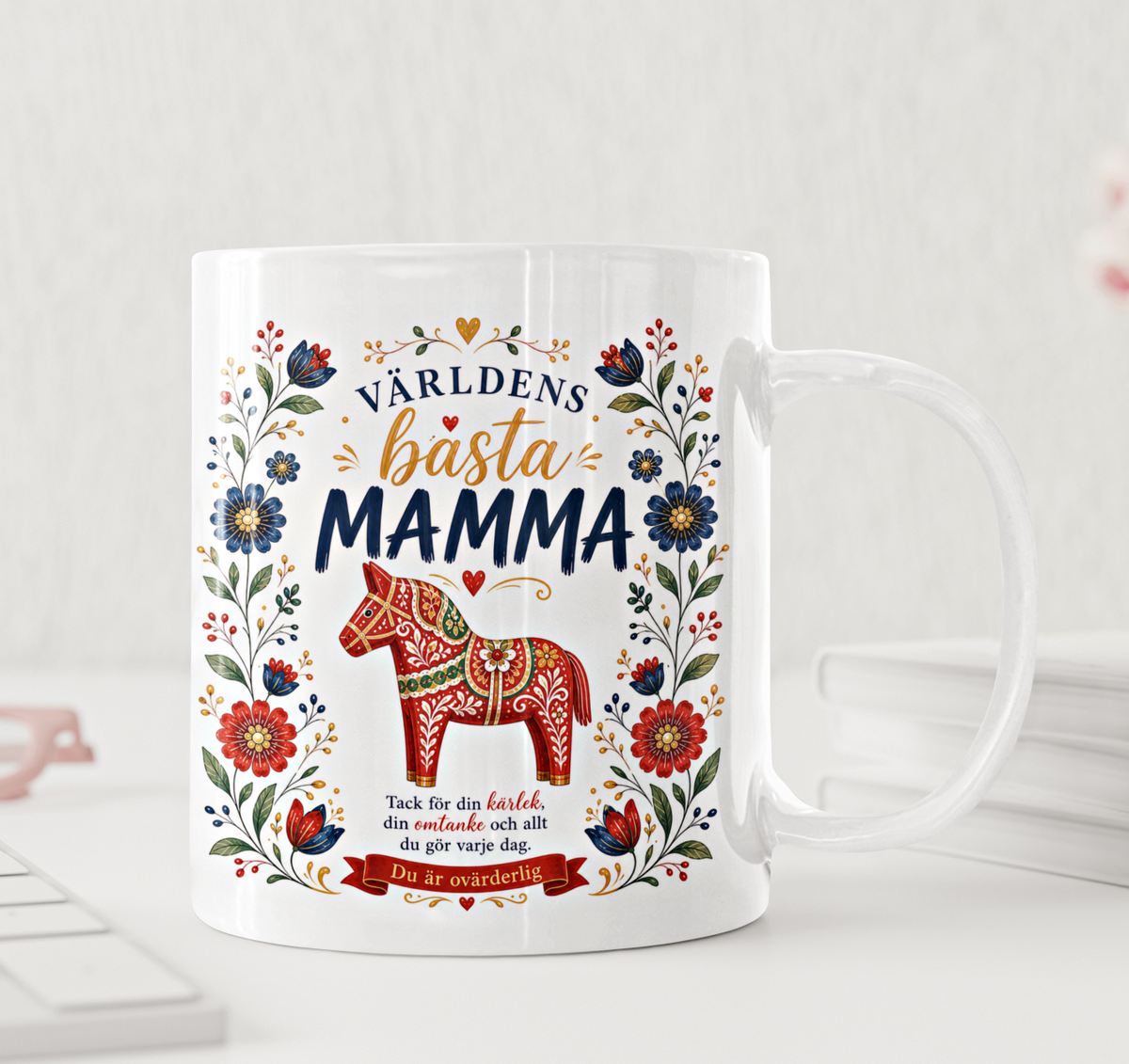 Personlig mugg – Världens bästa mamma eller pappa – Dalahäst