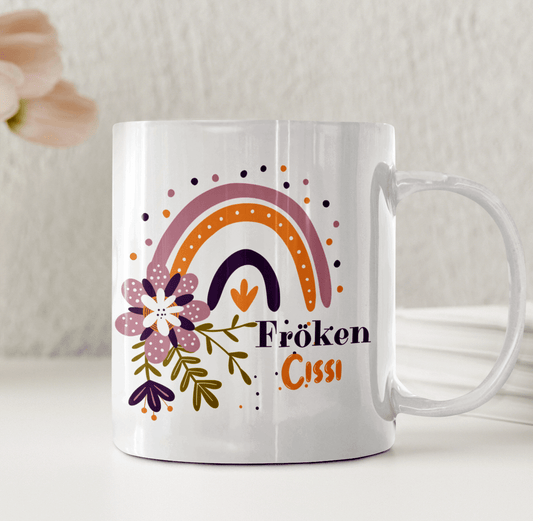 Personlig lärarmugg – Världens bästa fröken – mugg med namn