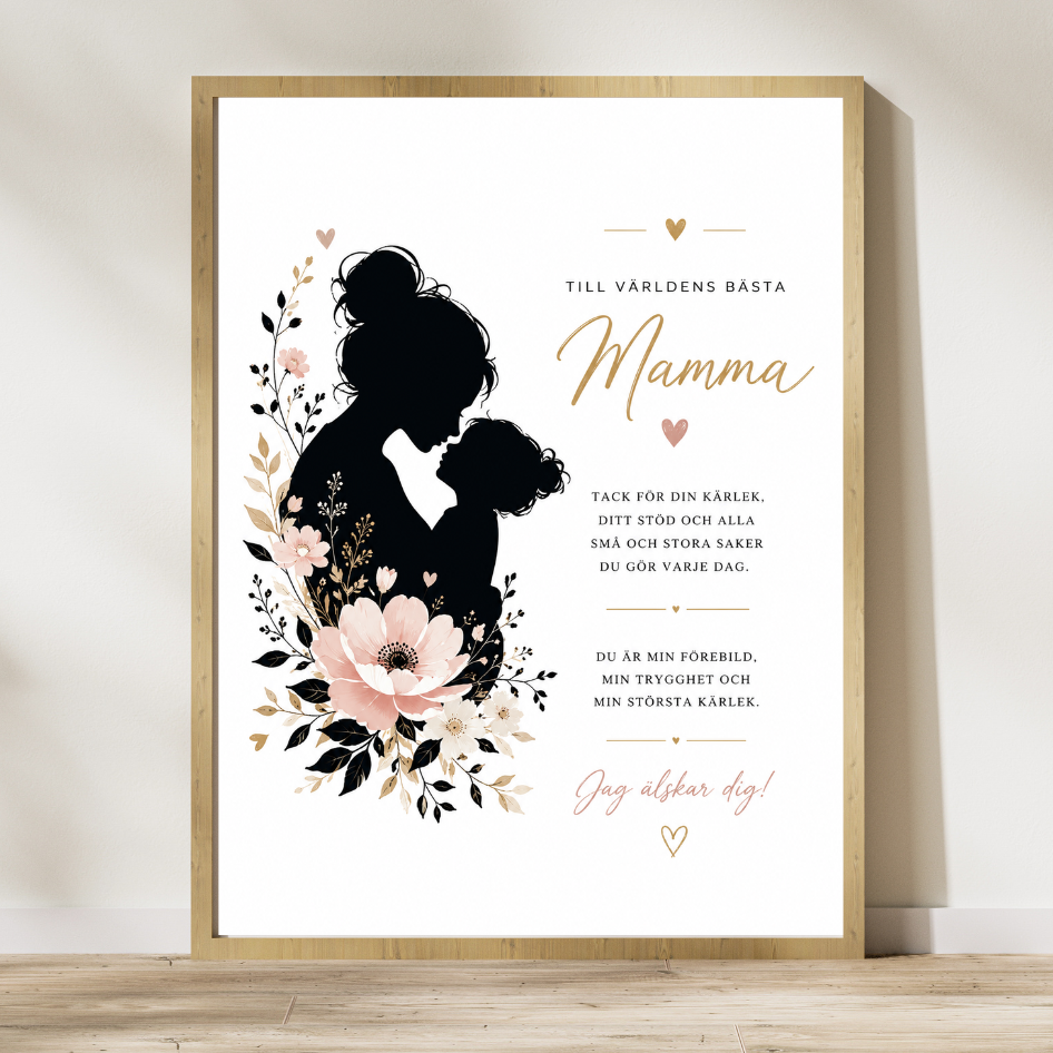 Personalisiertes Muttertagsposter – Silhouette – A4 und A3