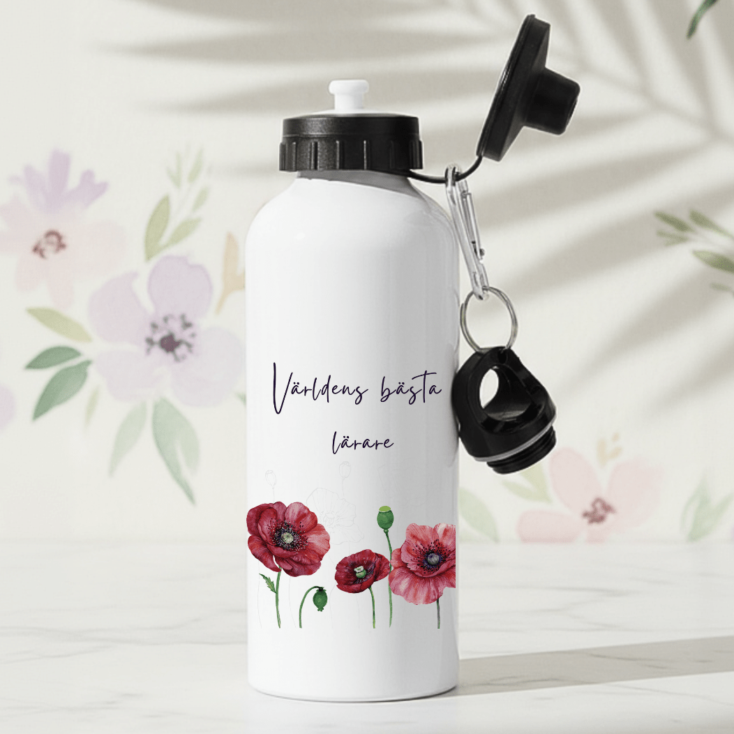 Beste Lehrerin der Welt – personalisierte Trinkflasche mit Namen