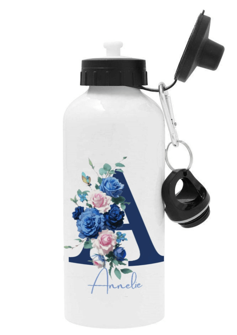 Personalisierte Trinkflasche mit Namen – Rosen